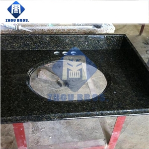 2cm Thickness 61"X22" Green Granite, Verde Ubatuba Granite Countertop