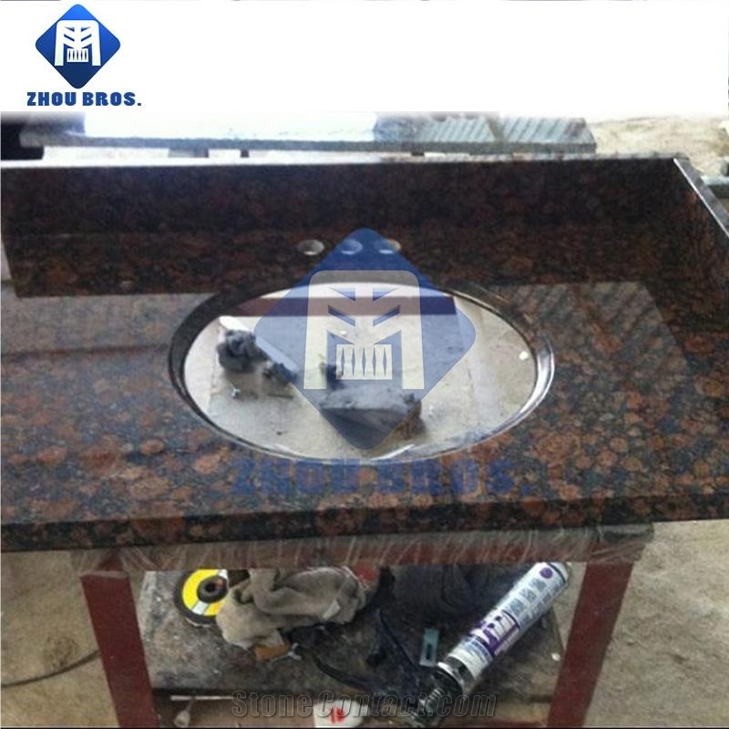 37"X22" Brown Stone Baltic Brown Granite Polishing Countertop,Vanity Top for Bathroom