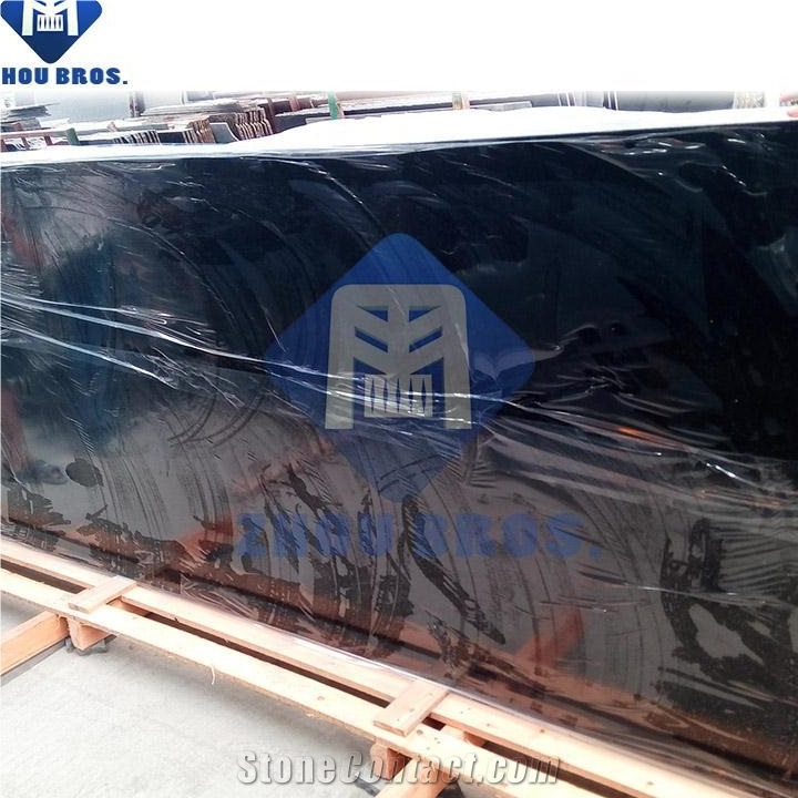 Polished Black Galaxy Granite Slabs, Tiles , Granite Floor and Wall Covering