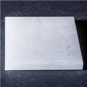 Melt Crystal Jadetranslucent Decorative China White Artificial Onyx Tiles & Slabs for Bath Tops