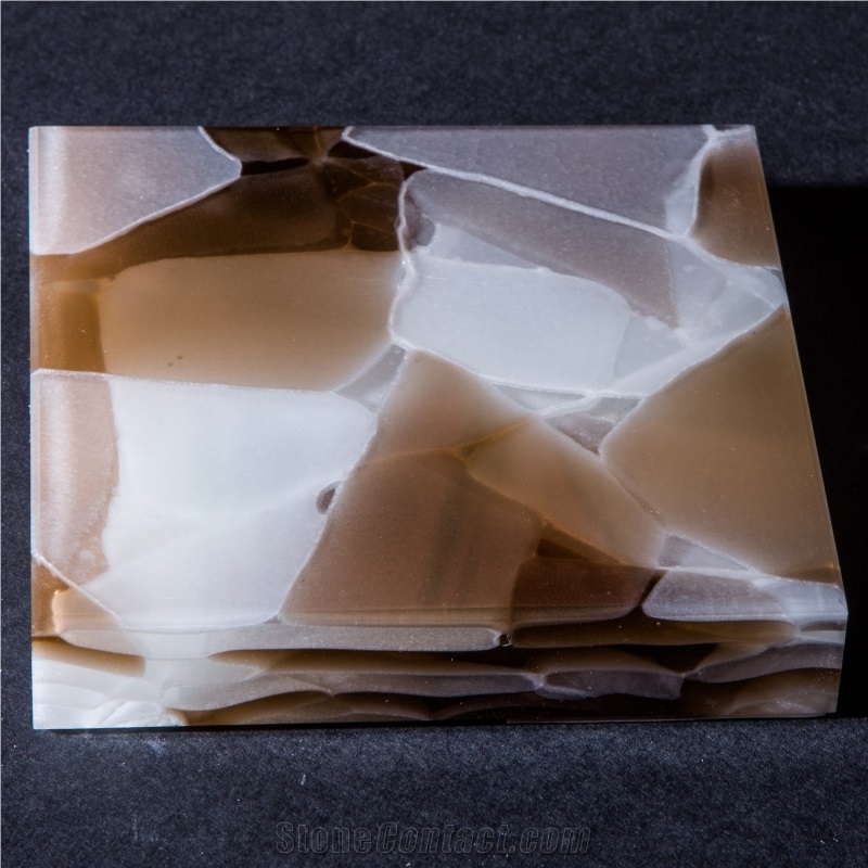 Melt Crystal Jadetranslucent Decorative China White Artificial Onyx Tiles & Slabs for Bath Tops