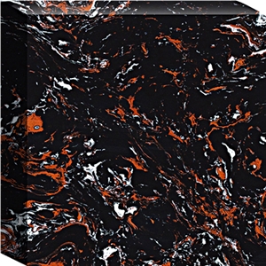 China Artificial Black Marble Tiles & Slabs
