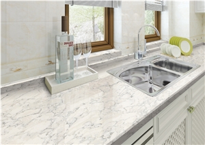 Lg White with Grey Moving Veins Quartz Stone Tiles & Slabs