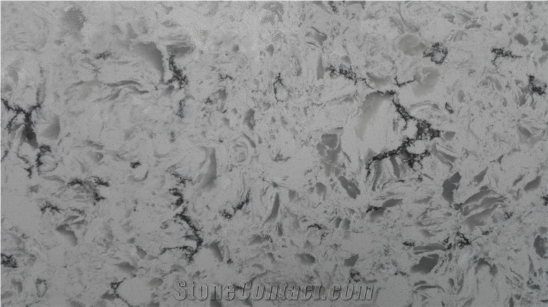 Quartz Countertops with Movements through White Body