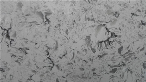 Quartz Countertops with Movements through White Body