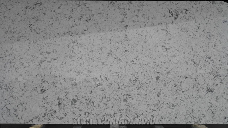 Quartz Countertops with Movements through White Body