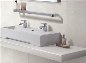 White with Grey Moving Veins Quartz Stone Tiles & Slabs,White Engineered Stone