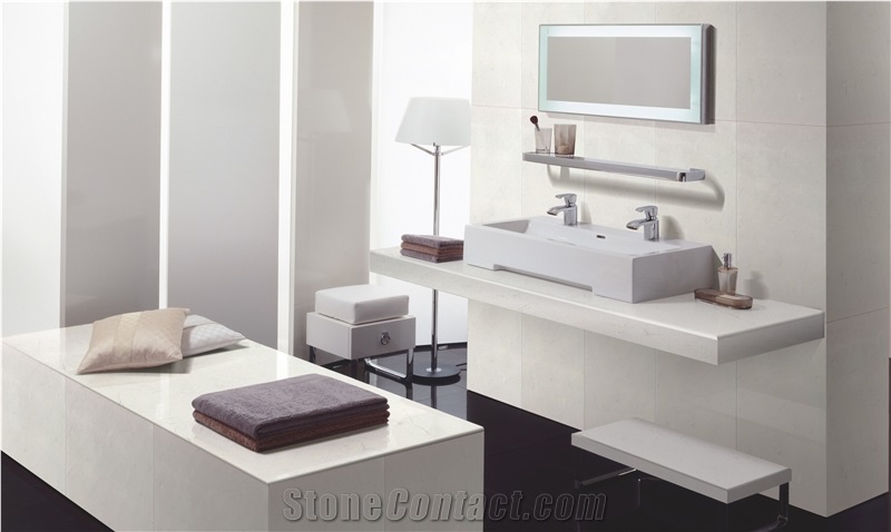 White with Grey Moving Veins Quartz Stone Tiles & Slabs,White Engineered Stone