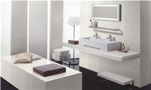 White with Grey Moving Veins Quartz Stone Tiles & Slabs,White Engineered Stone