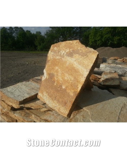 Golden Gneiss Polygonal Flagstone for Walling, Landscaping