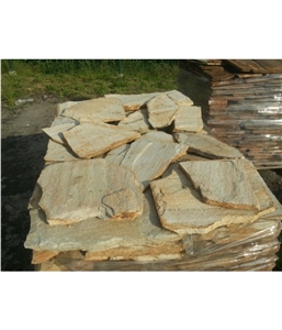Golden Gneiss Polygonal Flagstone for Walling, Landscaping