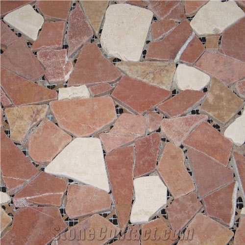 Crushed Marble Stone Mosaic Tumbled
