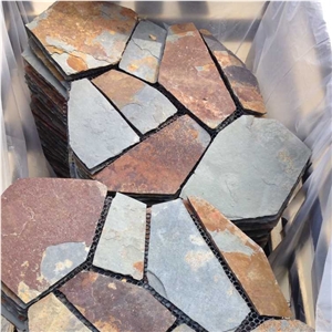 Black Slate Irregular Flagstones, Flagstone Road Paving