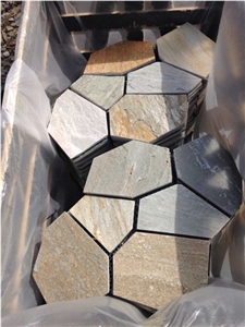 Black Slate Irregular Flagstones, Flagstone Road Paving