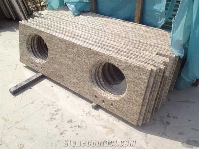 Giallo Santa Cecilia Granite Vanities Tops, Granite Bath Counter Tops, Granite Bar Tops