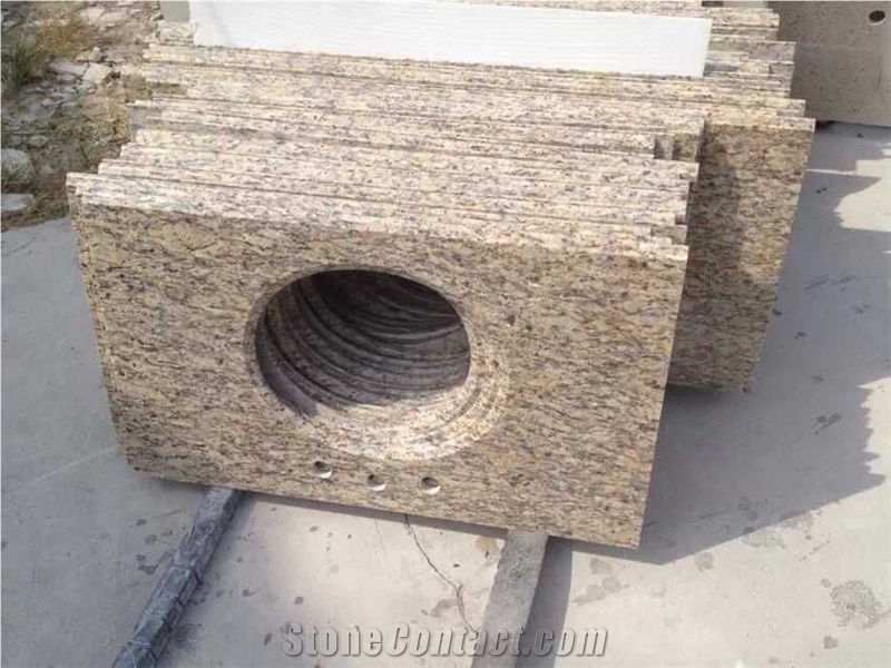 Giallo Santa Cecilia Granite Vanities Tops, Granite Bath Counter Tops, Granite Bar Tops