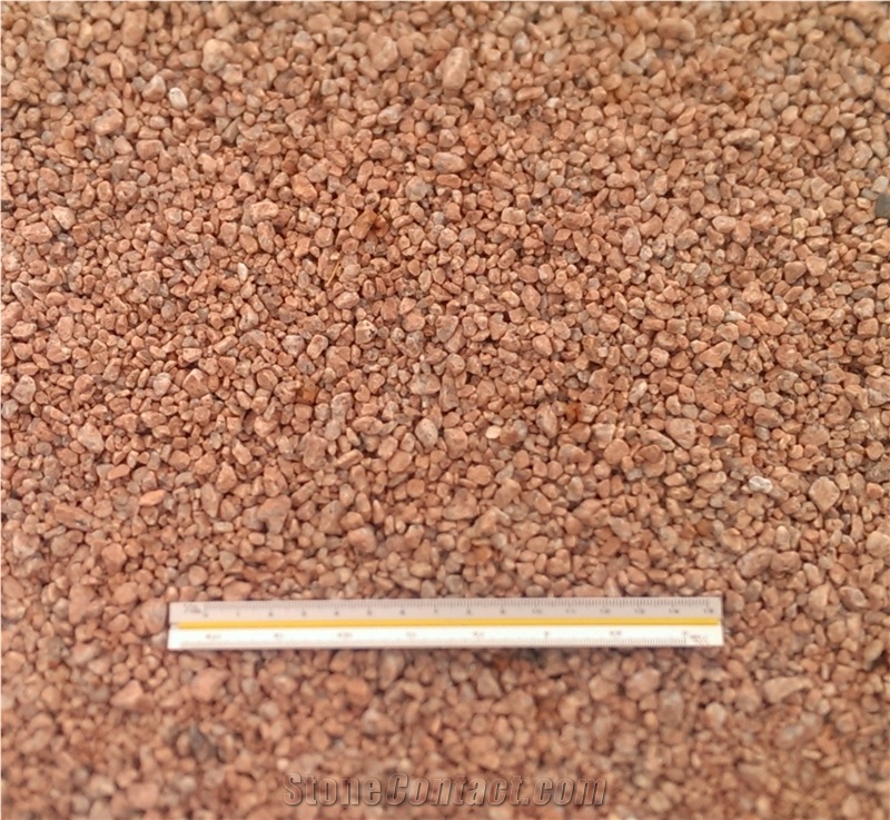 China Dark Red Granite Gravels, Ball-Milled