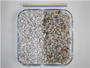 China Mixed Yellowish & Grey Granite Gravel, Ball-Milled