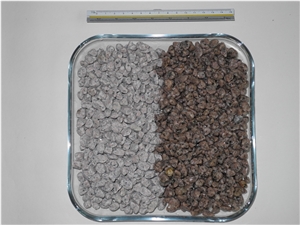 China Pink Granite Gravel with Black Spots, Ball-Milled China Pink Granite Gravel with Black Spots, Ball-Milled