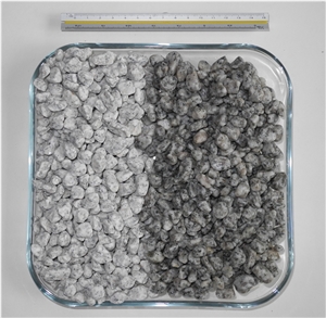 Granite Pebbles with Black Spots,Ball-Milled, G359 White Granite Pebble & Gravel