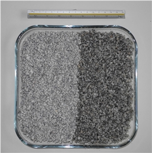 Granite Pebbles with Black Spots,Ball-Milled, G359 White Granite Pebble & Gravel