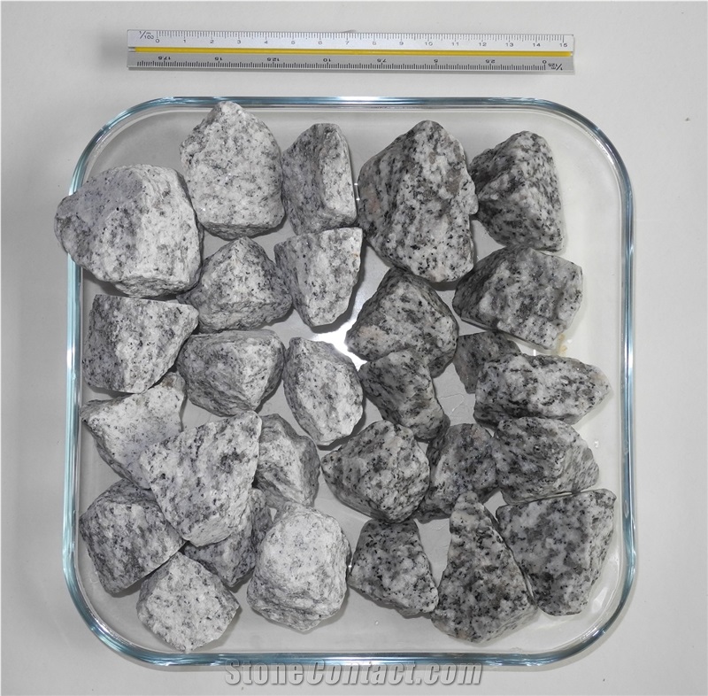 Light-Grey Granite Gravels with Black Spots