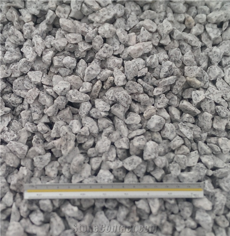 Light-Grey Granite Gravels with Black Spots