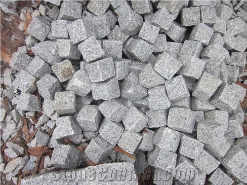 White Granite Viet Nam Cubic Slap Block, Lilac Sierra Granite Cube Stoen & Pavers