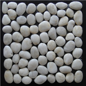 White Polished Pebbles Mosaic Tiles White Polished Pebbles Mosaic Tiles