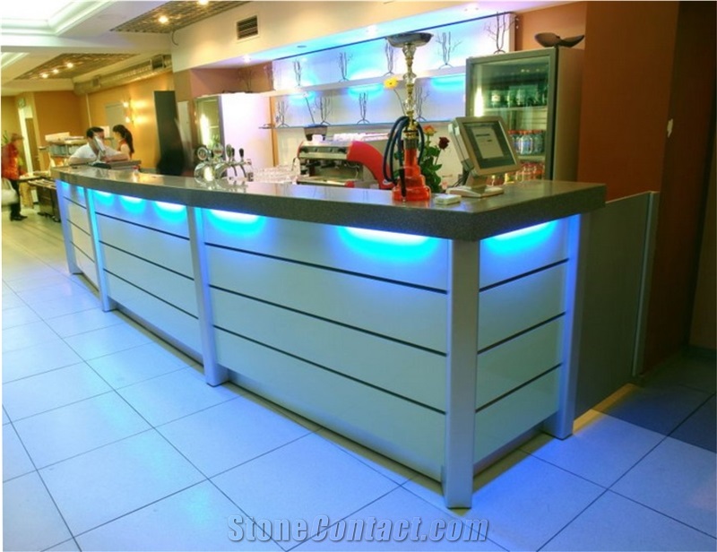 Quartz Stone Solid Surface Reception Desk Top, Bar Top