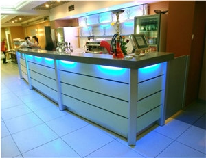 Quartz Stone Solid Surface Reception Desk Top, Bar Top