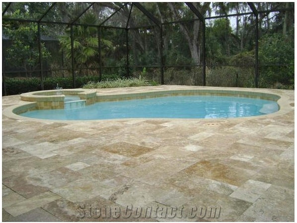 Travertine Swimming Pool Terrace Pavements