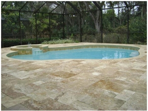 Travertine Swimming Pool Terrace Pavements