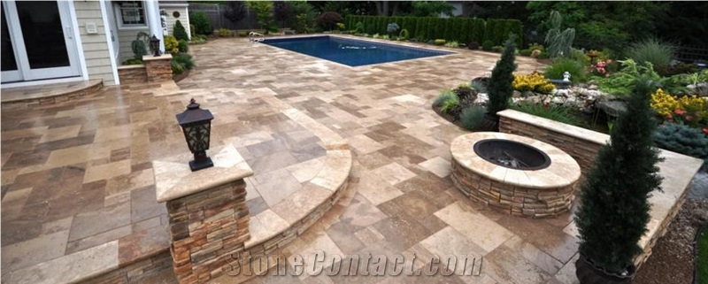 Travertine Swimming Pool Terrace Pavements