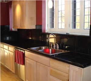 Rajasthan Black Granite with Stainless Stell Washbasin Countertop