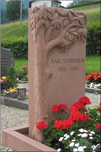 Dietenhaan Rot Sandstone Carved Custom Gravestone Design, Red Sandstone