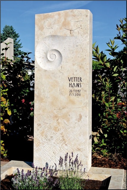 Friedewald Hell Gestreift Sandstone Carved Custom Grave Stone Design, Beige Sandstone