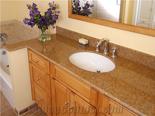 Giallo Antico Granite with a 2cm Demi-Bullnose Edge Vanity Top
