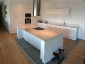 Carrara White Marble Satin Finish 2cm Kitchen Island Top, Bench Top