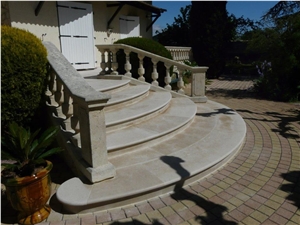 Massangis Clair Limestone Brushed Finish Deck Stair