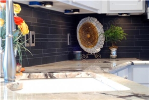 Norstone Basalt Il Tiles Ebony Kitchen Backsplash Wall