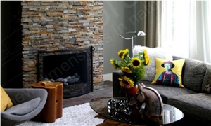 Stone Veneer Rock Panel System for Interiors - Fireplace Design