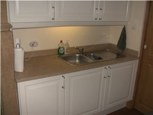 La Grosse Borne Limestone Satin Kitchen Bench Top, Beige France Limestone Kitchen Countertops