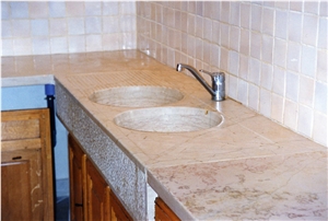 Pierre De La Sine Limestone Polished Custom Countertop