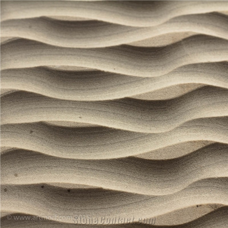 Natural Stone 3d Wall Panels, Beige Buff Sandstone Building & Walling