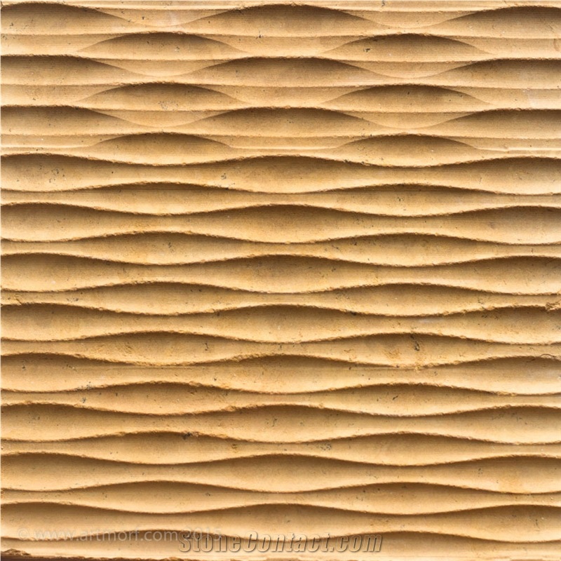 Natural Stone 3d Wall Panels, Brown Buff Sandstone Building & Walling