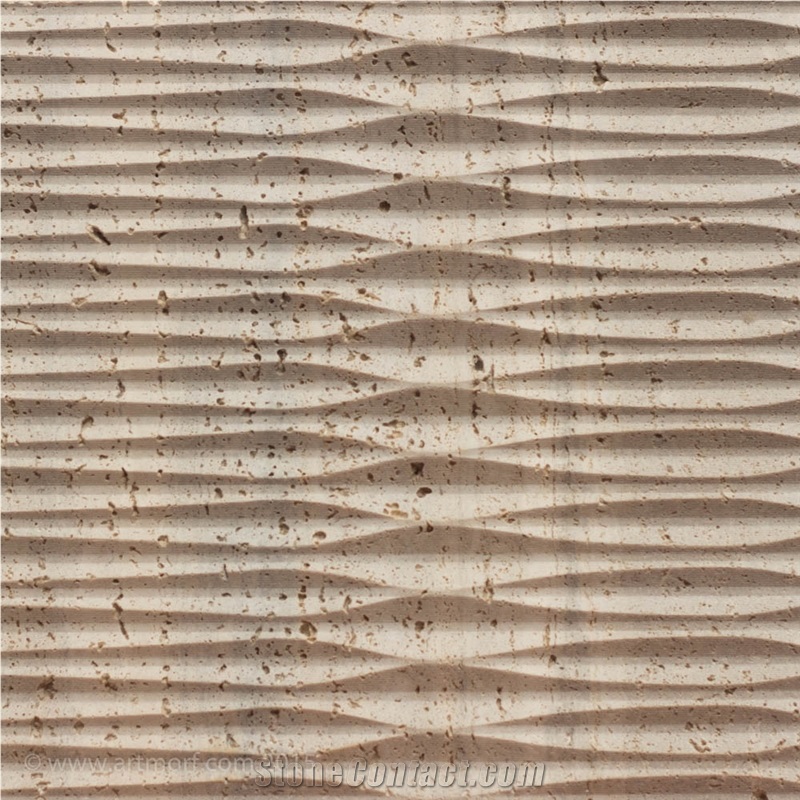 Travertine Natural Stone 3d Wall Panels, Beige Travertino Ascoli Building & Walling