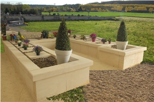 Jupiter Columbarium with Pierre De Mauzens, Beige Limestone Mausoleum