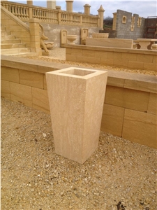 Pierre De Mauzens Planters, Beige Limestone Flower Pots