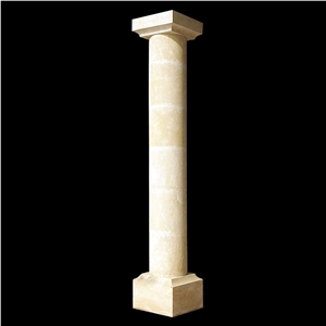 Pierre De Paussac Columnm, Beige Limestone Columns